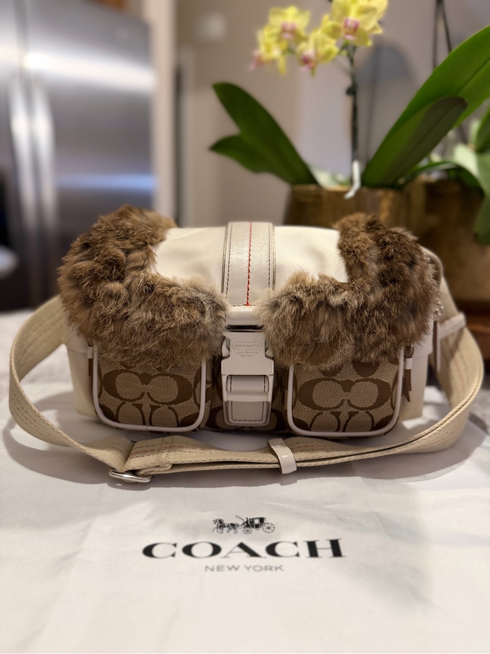 Coach RARE Vintage 2005 Signature Fur SoHo Flap Bag Style Number 3589 EUC